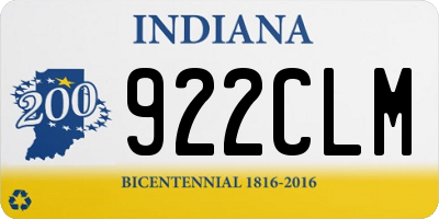 IN license plate 922CLM