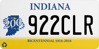 IN license plate 922CLR