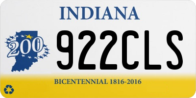 IN license plate 922CLS