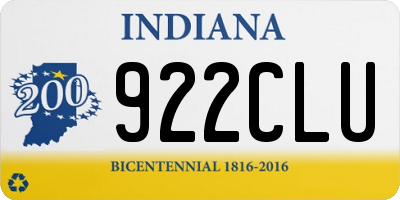 IN license plate 922CLU