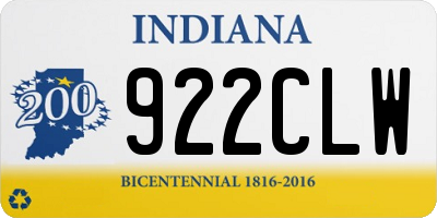 IN license plate 922CLW