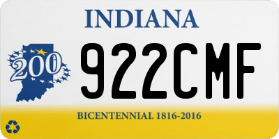IN license plate 922CMF