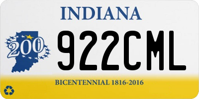 IN license plate 922CML