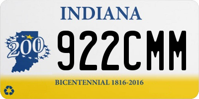 IN license plate 922CMM