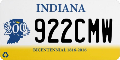 IN license plate 922CMW