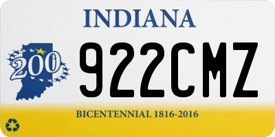 IN license plate 922CMZ