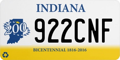 IN license plate 922CNF