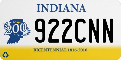 IN license plate 922CNN
