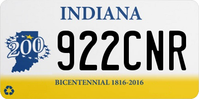 IN license plate 922CNR