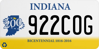 IN license plate 922COG