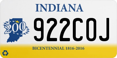 IN license plate 922COJ