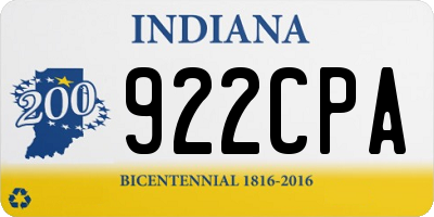 IN license plate 922CPA
