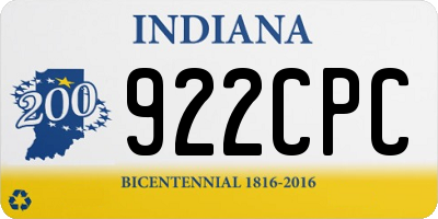 IN license plate 922CPC