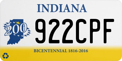 IN license plate 922CPF