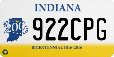 IN license plate 922CPG