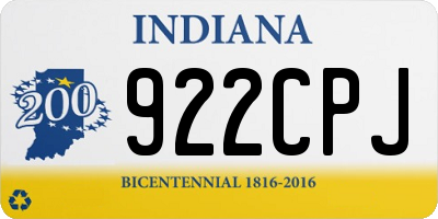 IN license plate 922CPJ