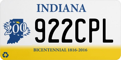 IN license plate 922CPL