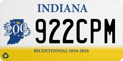 IN license plate 922CPM