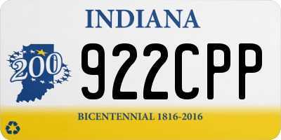 IN license plate 922CPP