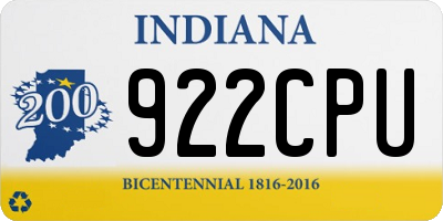 IN license plate 922CPU