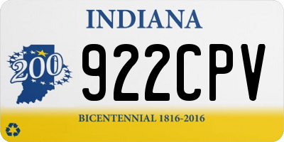 IN license plate 922CPV