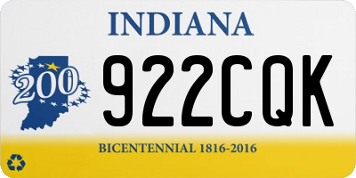 IN license plate 922CQK