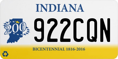 IN license plate 922CQN