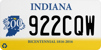 IN license plate 922CQW