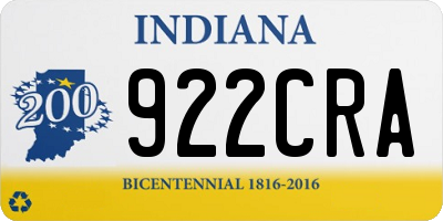 IN license plate 922CRA