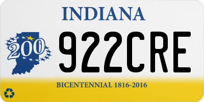 IN license plate 922CRE