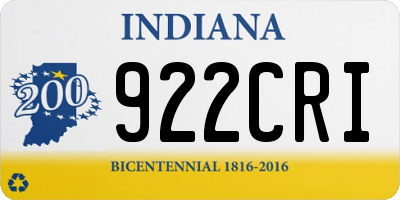IN license plate 922CRI