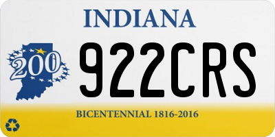 IN license plate 922CRS