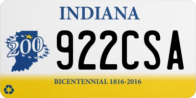 IN license plate 922CSA