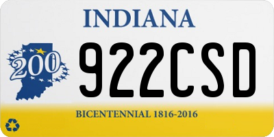 IN license plate 922CSD