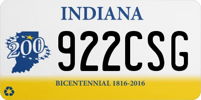 IN license plate 922CSG