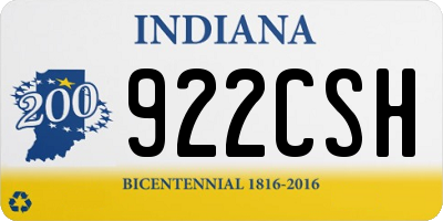 IN license plate 922CSH
