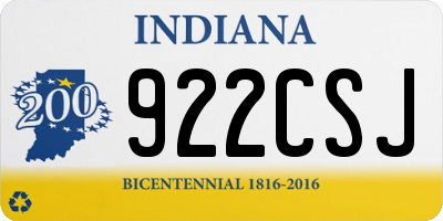 IN license plate 922CSJ