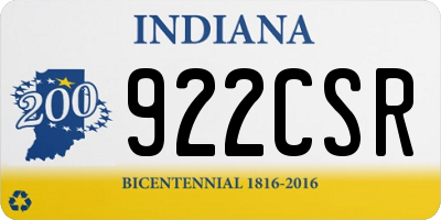 IN license plate 922CSR