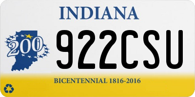 IN license plate 922CSU