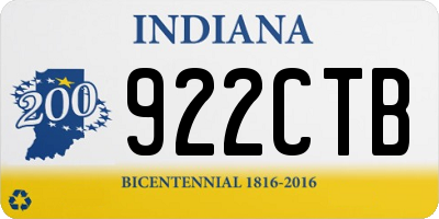 IN license plate 922CTB