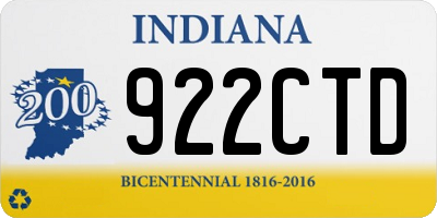 IN license plate 922CTD