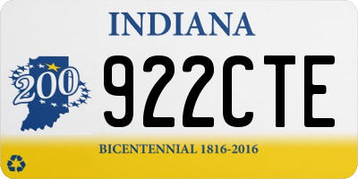 IN license plate 922CTE
