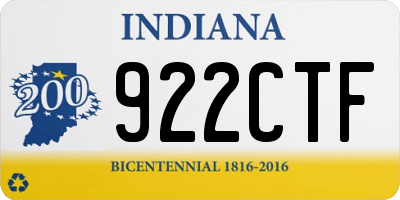IN license plate 922CTF