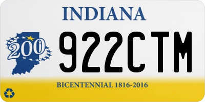 IN license plate 922CTM