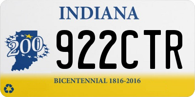 IN license plate 922CTR