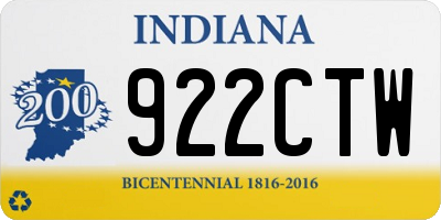 IN license plate 922CTW