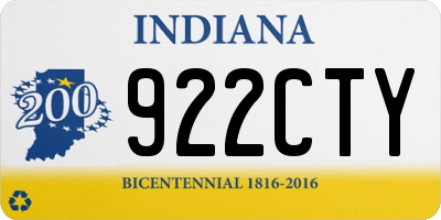 IN license plate 922CTY