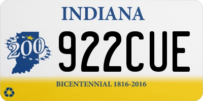 IN license plate 922CUE