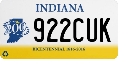 IN license plate 922CUK