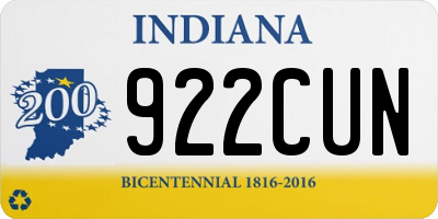 IN license plate 922CUN